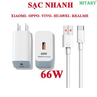 Củ sạc nhanh 66W Super Charge cho điện thoại Xiaomi Huawei Vivo Oppo Meizu Realme Honor OnePlus -MTR033