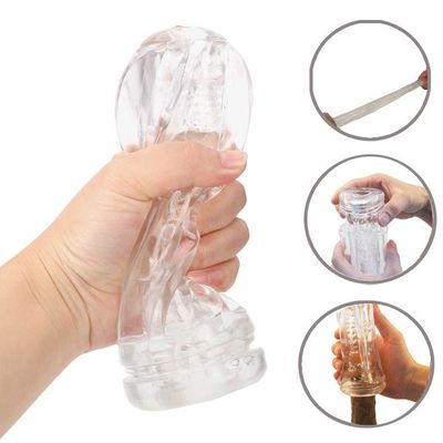 Cốc dụng cụ nữ trần Silicone mềm dẻo trong suốt hỗ trợ massage cho nam [đổi tên khi giao]