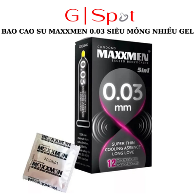 Bao Cao Su 49mm Maxxmen 003 5in1, Size Nhỏ Siêu Mỏng Chống Xuất Tinh Sớm Kéo Dài Thời Gian Quan Hệ