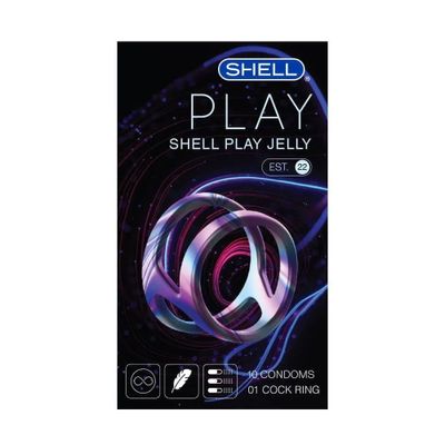 Bao cao su Shell Play Jelly 6 tính năng - Hộp 10 cái + 1 vòng đeo kéo dài thời gian 326992