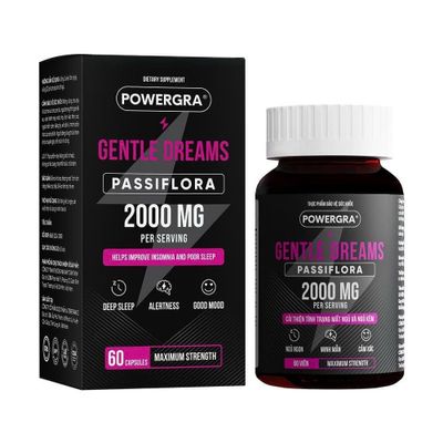 Viên uống cải thiện tình trạng mất ngủ Powegra Gentle Dreams - Hộp 60 viên