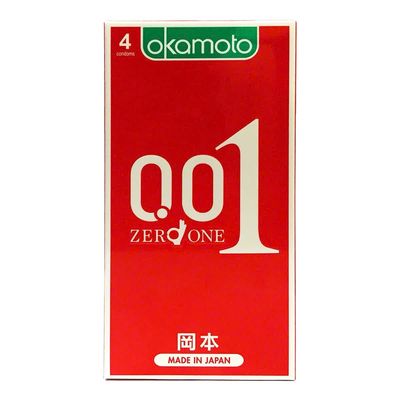 Bao Cao Su Okamoto 0.01 PU Zero One Siêu Mỏng Truyền Nhiệt Nhanh 4 cái