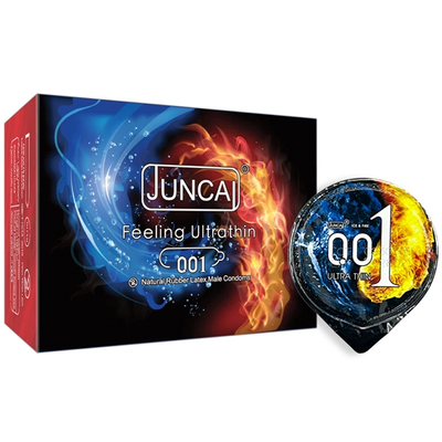 Bao cao su siêu mỏng Juncai Ice & Fire hộp 10 chiếc ấm nóng, mát lạnh nội địa Trung giá rẻ tiết kiệm