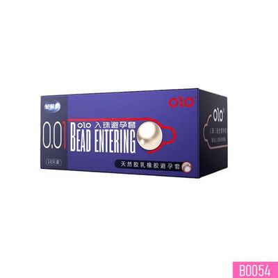 Bao cao su OLO 0.01 Bead Entering siêu mỏng và có bi ngọc trai 3cm Hộp 10 cái