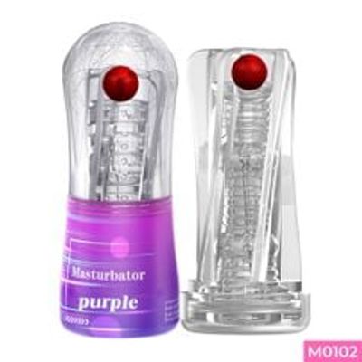 Âm đạo giả cầm tay Masturbator Purple trong suốt
