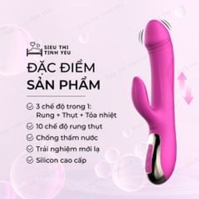Dương vật giả cao cấp Leten Thrusting Vibrator rung thụt 10 chế độ tỏa nhiệt làm ấm dùng sạc