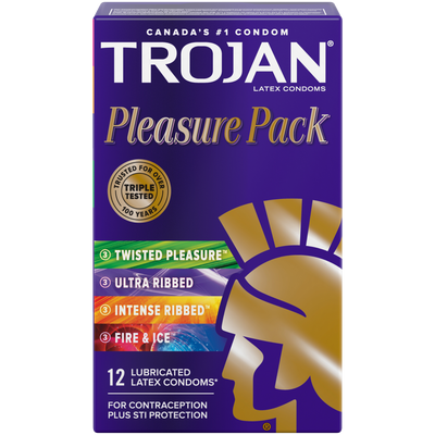 Bao cao su tổng hợp Trojan Pleasure Pack | Hộp 12 cái