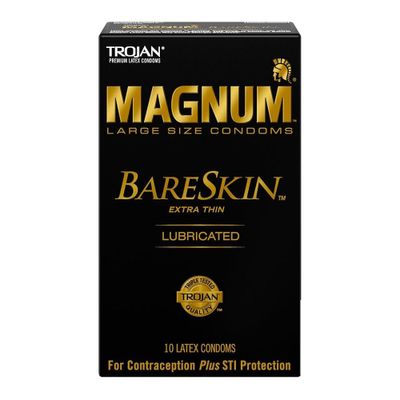 Bao cao su có gai kích thước lớn Trojan Magnum Bareskin | Hộp 10