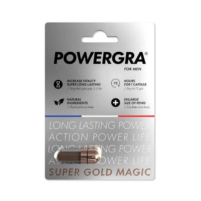 Viên uống thảo dược hỗ trợ cương dươn, kéo dài thời gian, tăng kích thước Powergra For Men | Vĩ 1 Viên