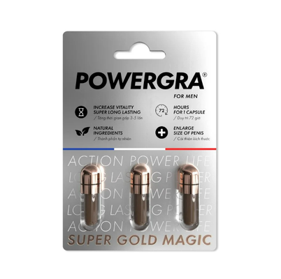 Viên uống thảo dược hỗ trợ cường dương, kéo dài thời gian, tăng kích thước Powergra For Men | 3 Viên