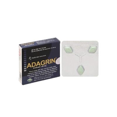 Viên uống hỗ trợ phái mạnh tăng bản lĩnh đàn ông Adagrin 100mg (mẫu mới) hộp 3 viên