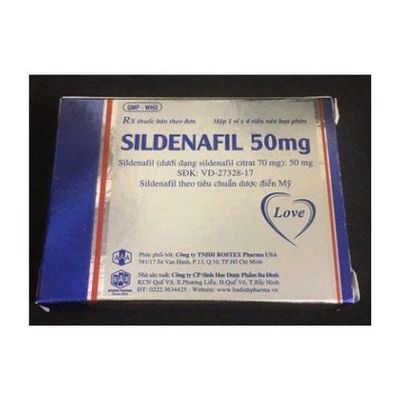 Viên uống hỗ trợ phái mạnh tăng bản lĩnh đàn ông 50mg Love hộp 1 vỉ x 4 viên