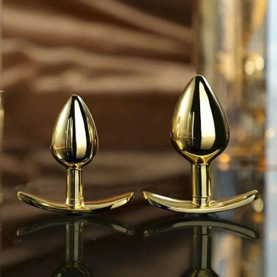Phích cắm hậu môn inox mạ vàng size lớn - nhỏ