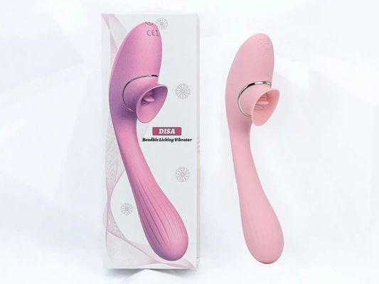 Máy Massage Hỗ Trợ Giải Tỏa Cho Nữ DISA kết hợp lưỡi liếm rung 2 đầu Chính Hãng