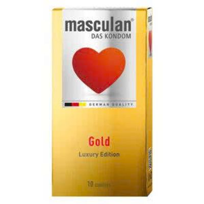 Bao cao su Masculan Gold Luxury Edition ánh vàng 9999 hộp 10 chiếc