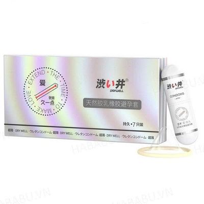 Bao cao su Drywell Long Lasting hộp 7 chiếc kéo dài thời gian chính hãng