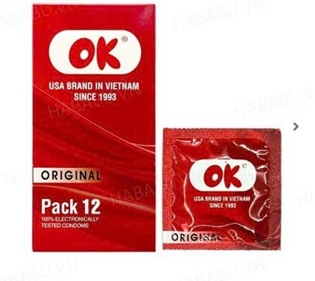 Bao cao su gia đình Ok Original hộp 12 chiếc chính hãng