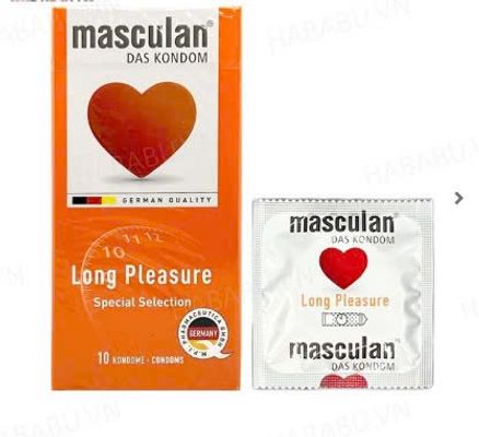 Bao cao su Masculan Long Pleasure hộp 10 chiếc kéo dài thời gian chính hãng 345735