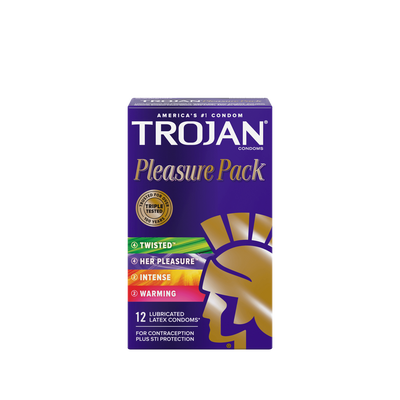 Bao Cao Su Trojan 4 Tính Năng Gân Gai,Kích Thích Nữ,Mỏng,Ấm Nóng™ Pleasure Pack