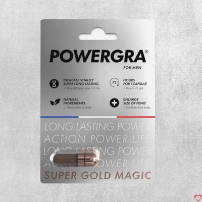 Viên uống hỗ trợ phái mạnh tăng bản lĩnh đàn ông Powergra For Men 1 Viên tăng kích thước kéo dài thời gian 