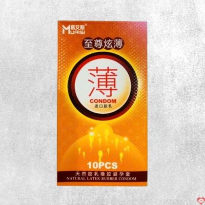 Bao cao su Muaisi Cam hương dâu siêu mỏng hộp 10 cái bán chạy