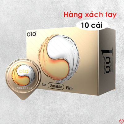 Bao cao su siêu mỏng OLO 0.01 Lửa Băng kéo dài cực đỉnh hộp 10