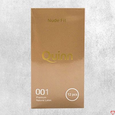 Bao cao su Quinn Nude Fit siêu mỏng chống tuột hộp 12 cái