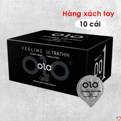 Bao Cao Su OLO 0.01 Đen Siêu Mỏng Vani Kích Thích - Hộp 10