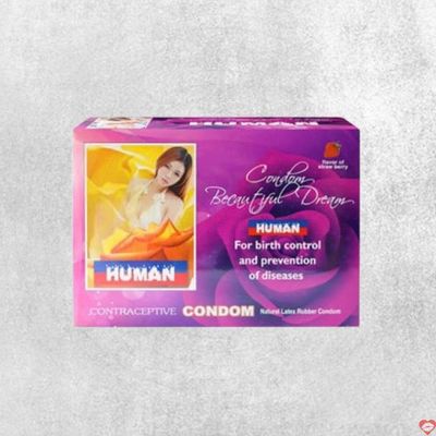 Bao cao su Human Hương Dâu Điểm Nổi Hộp 120 cái Đầy Kích Thích