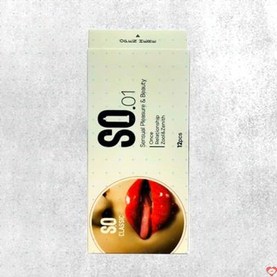 Bao cao su SO Classic mỏng gel bôi trơn siêu mượt hộp 12 cái 349249