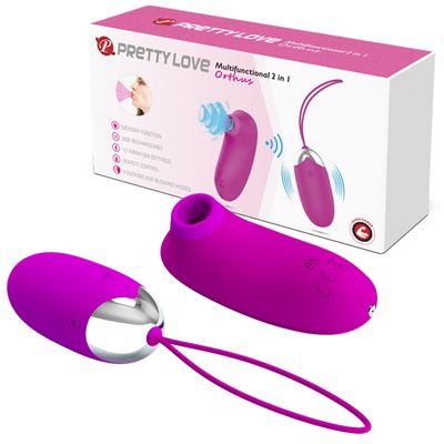 Trứng Rung Hỗ Trợ Tăng Khoái Cảm Nam Nữ Pretty Love mutifunctional 2in1 orthus Chính Hãng