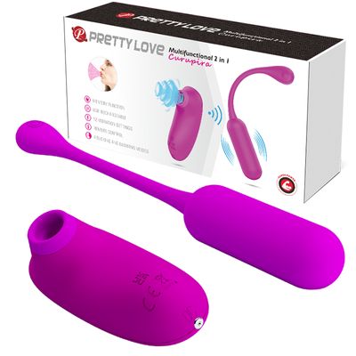 Trứng Rung Hỗ Trợ Tăng Khoái Cảm Nam Nữ Pretty Love Multifunctional 2in1 curupira Chính Hãng