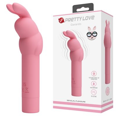 Máy Massage Hỗ Trợ Tăng Khoái Cảm Nam Nữ Rung Có Tai Thỏ Pretty Love Gerardo Hồng Chính Hãng