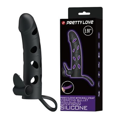 Bao Cao Su Đôn Dên Rung Hỗ Trợ Tăng Khoái Cảm Nam Nữ Pretty Love Silicone 5.98'' Chính Hãng
