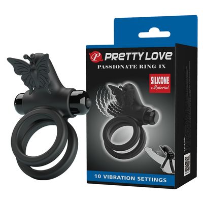 Bao Cao Su Đôn Rung Hỗ Trợ Tăng Khoái Cảm Nam Nữ Pretty Love Passionate Ring IX