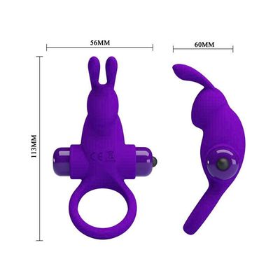 Vòng Đeo Rung Hỗ Trợ Tăng Khoái Cảm Nam Nữ Pretty Love Vibrant Penis Ring I Tím Chính Hãng