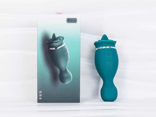Lưỡi liếm massage 2 đầu hoa hồng xanh cầm tay