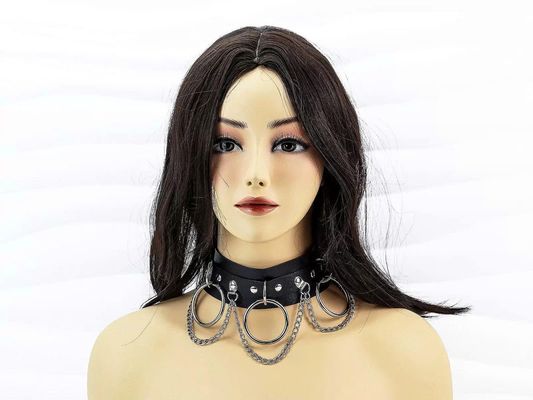 Vòng cổ da inox bạo dâm phong cách BDSM quyến rũ