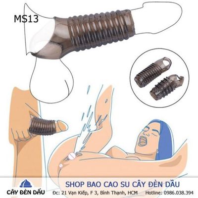 Bao cao su đôn dên khúc giữa có quai đeo chống tuột (Hộp 2c)