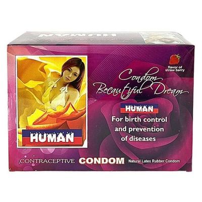 Bao cao su HUMAN hương dâu và có gai li ti – hộp 120 cái