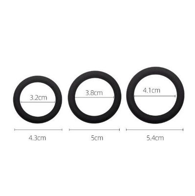 Vòng đeo Dương Vật chống Xuất Tinh Sớm bộ 3 vòng silicone đen