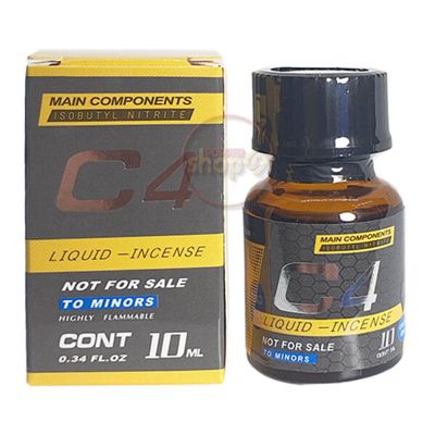 Chai hít Popper C4 vàng chai ngắn nâu 10ml