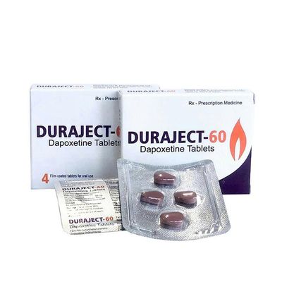 Viên uống hỗ trợ phái mạnh tăng bản lĩnh đàn ông Duraject-60 Dapoxetinee Chống Xuất Tinh Sớm (1 vỉ x 4 viên)