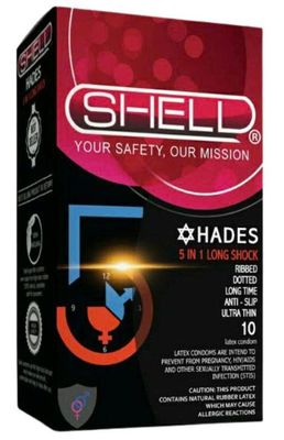 Bao cao su Shell Hades 5 in 1 (Hộp 10 chiếc)