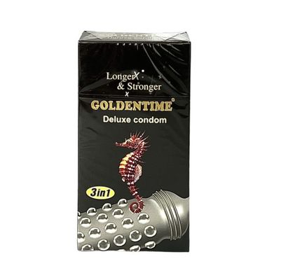 Bao Cao Su Kéo Dài Thời Gian Goldentime Longer 3 in 1 Hộp 12 Chiếc