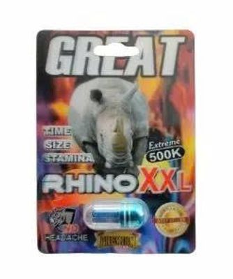Viên uống tăng cường sinh lý nam Great Rhino XXL Extreme 500K Premium cao cấp 1 Viên 7 Ngày