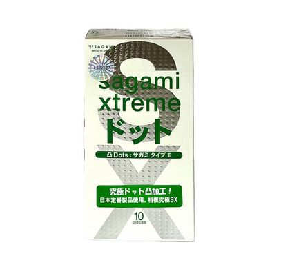Bao cao su Sagami Xtreme White siêu mỏng, có gân gai tạo hứng khởi 10 Cái 