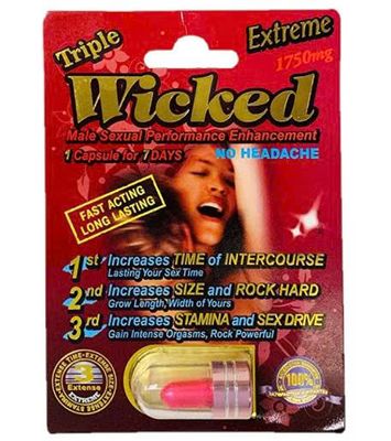 Viên uống cao cấp tinh chất thiên nhiên dành cho phái mạnh Wicked Extreme 1750mg Nhiều Chức Năng 1 Viên - Male Sexual