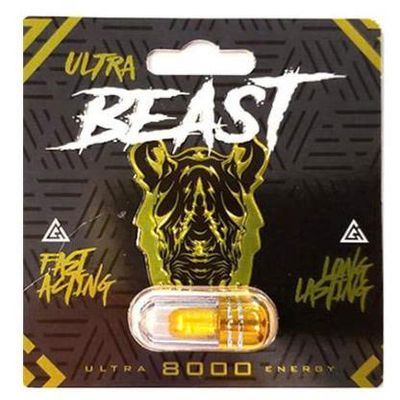 Viên uống tăng cường sinh lý nam Rhino Ultra Beast 8000 Fast Acting cao cấp 1 Viên 7 Ngày