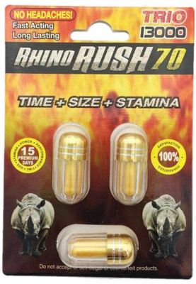 Viên uống cao cấp tinh chất thiên nhiên dành cho phái mạnh Rhino Rush 70 Trio 13000 3 Viên
